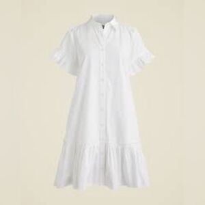 J Crew Amelia‎ Shirtdress in Cotton Poplin White size L NWT in packaging